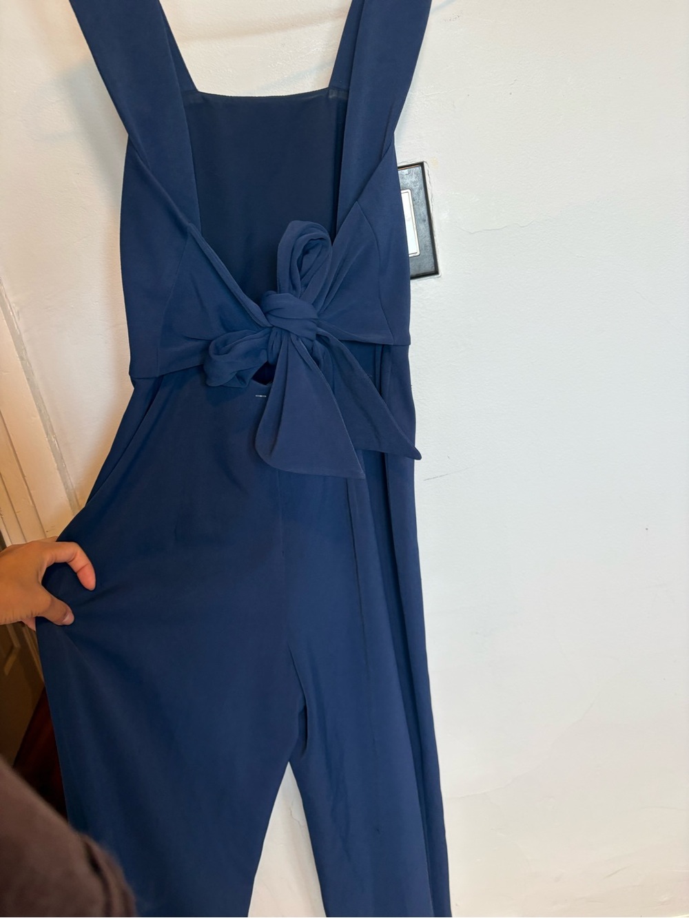 Club Monaco Navy Square-Neck Wide-Leg Jumpsuit - Picture 9 of 10